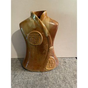 Mystic Passage Gold Chinese Garment Vase  7.5 x 10.5  #932